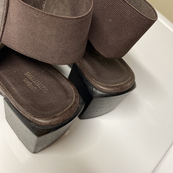 Urban outfitters heels chunky sling back leather brown size 9 - Picture 4 of 8